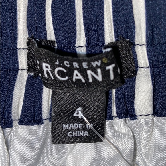 4 J. Crew Merchandile Navy Striped Pleated Skirt - Picture 6 of 10